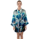 Hydrangeas Blossom Bloom Blue Long Sleeve Kimono Robe View1