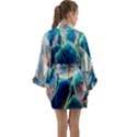 Hydrangeas Blossom Bloom Blue Long Sleeve Kimono Robe View2