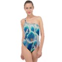 Hydrangeas Blossom Bloom Blue Classic One Shoulder Swimsuit View1