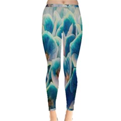 Hydrangeas Blossom Bloom Blue Inside Out Leggings by Nexatart