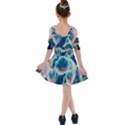 Hydrangeas Blossom Bloom Blue Kids  Shoulder Cutout Chiffon Dress View2