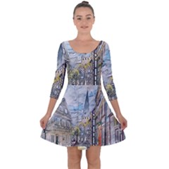 Altstadt Hattingen Ruhr Trail Quarter Sleeve Skater Dress