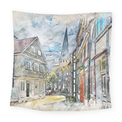 Altstadt Hattingen Ruhr Trail Square Tapestry (large)