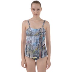 Altstadt Hattingen Ruhr Trail Twist Front Tankini Set by Nexatart