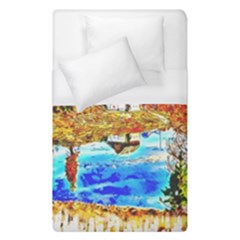 Lake Chalet Mountain Art Duvet Cover (single Size) by Nexatart