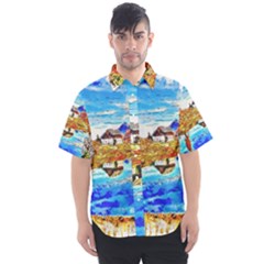 Lake Chalet Mountain Art Men s Short Sleeve Shirt