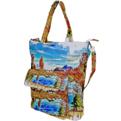 Lake Chalet Mountain Art Shoulder Tote Bag