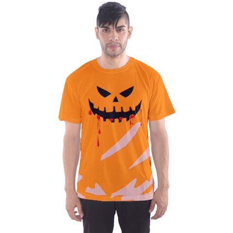 Orange Halloween Costume Prints Men s Sports Mesh Tee by PattyVilleDesigns