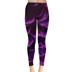 Purple Feathers Leggings 