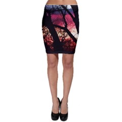 Fall Sunset Through The Trees Bodycon Skirt