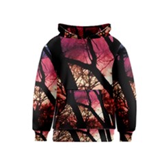 Fall Sunset Through The Trees Kids  Pullover Hoodie