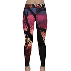 Fall Sunset Through The Trees Classic Yoga Leggings