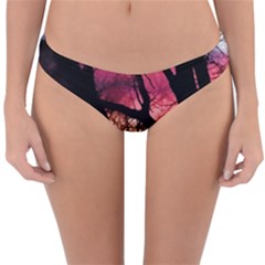 Fall Sunset Through The Trees Reversible Hipster Bikini Bottoms