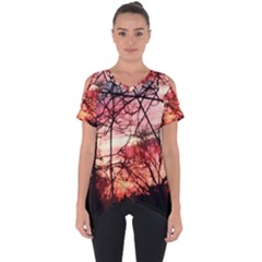 October Sunset Cut Out Side Drop Tee by bloomingvinedesign