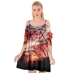 October Sunset Cutout Spaghetti Strap Chiffon Dress by bloomingvinedesign