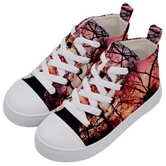 October Sunset Kid s Mid-top Canvas Sneakers by bloomingvinedesign