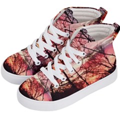 October Sunset Kid s Hi-top Skate Sneakers by bloomingvinedesign