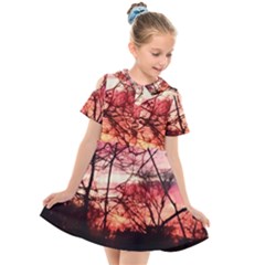 October Sunset Kids  Short Sleeve Shirt Dress