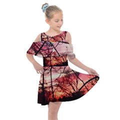 October Sunset Kids  Shoulder Cutout Chiffon Dress by bloomingvinedesign