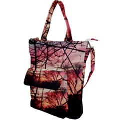 October Sunset Shoulder Tote Bag by bloomingvinedesign