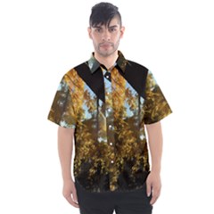 Fall Yellow Swirly Sunlight Men s Short Sleeve Shirt