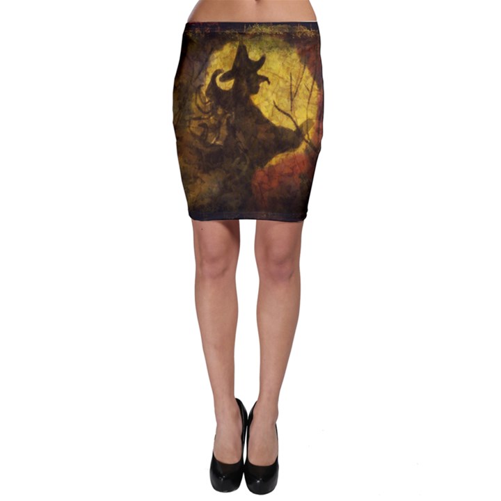 Witch on Moon Bodycon Skirt