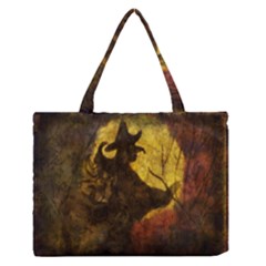 Witch On Moon Zipper Medium Tote Bag by bloomingvinedesign