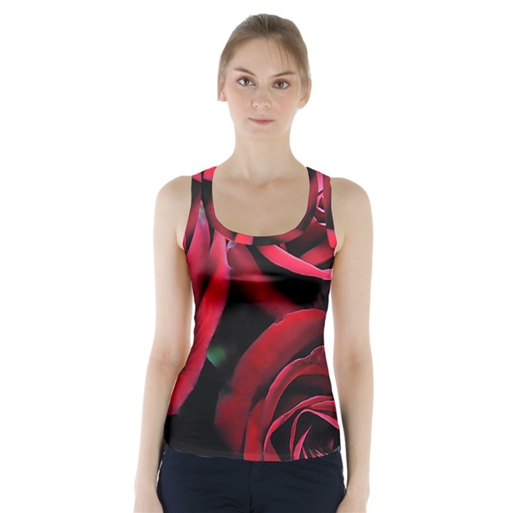 Red Roses Racer Back Sports Top