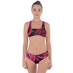 Red Roses Criss Cross Bikini Set