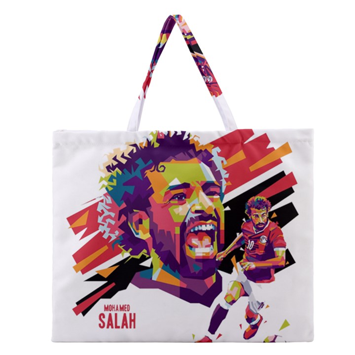 Mo Salah the egyptian king Zipper Large Tote Bag