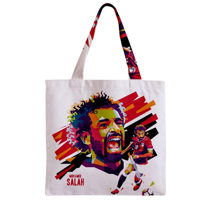 Mo Salah the egyptian king Zipper Grocery Tote Bag