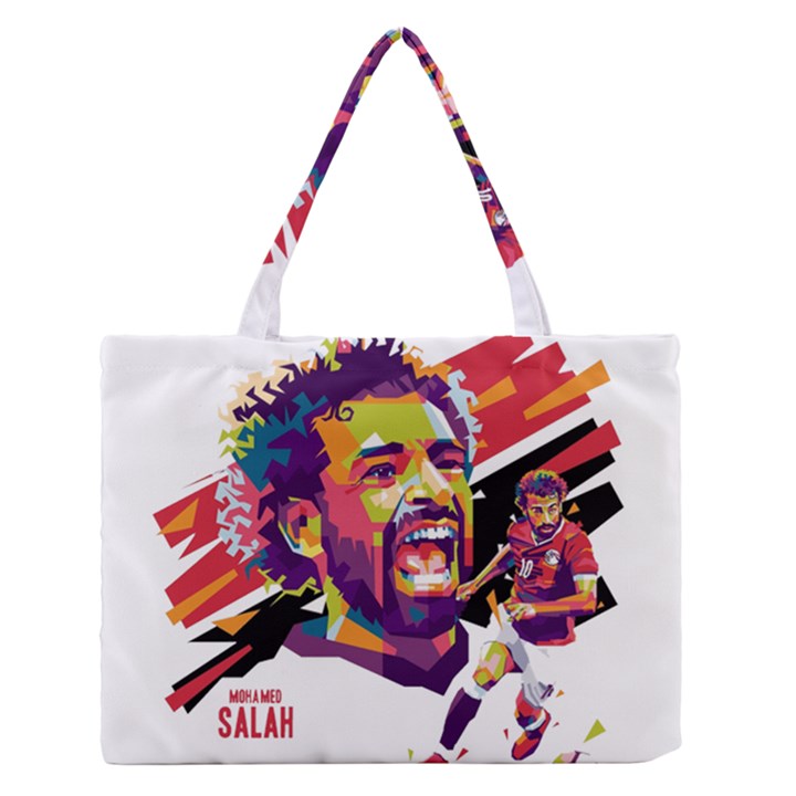 Mo Salah the egyptian king Zipper Medium Tote Bag