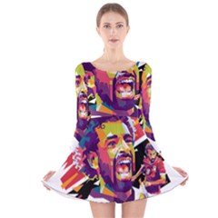 Mo Salah The Egyptian King Long Sleeve Velvet Skater Dress