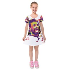 Mo Salah The Egyptian King Kids  Short Sleeve Velvet Dress