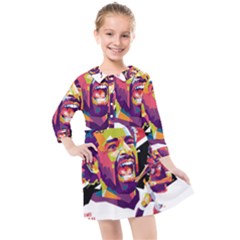 Mo Salah The Egyptian King Kids  Quarter Sleeve Shirt Dress by 2809604