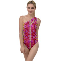 Roses And Butterflies On Ribbons As A Gift Of Love To One Side Swimsuit by pepitasart