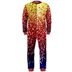 Rainbow Glitter Graphic Onepiece Jumpsuit (men)  by bloomingvinedesign