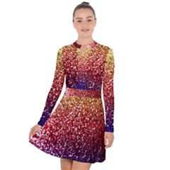 Rainbow Glitter Graphic Long Sleeve Panel Dress by bloomingvinedesign