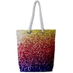 Rainbow Glitter Graphic Full Print Rope Handle Tote (small)