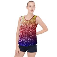 Rainbow Glitter Graphic Bubble Hem Chiffon Tank Top by bloomingvinedesign