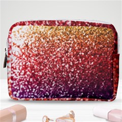 Rainbow Glitter Graphic Make Up Pouch (medium)