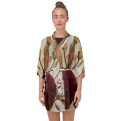 Holy Land Flowers 3 Half Sleeve Chiffon Kimono