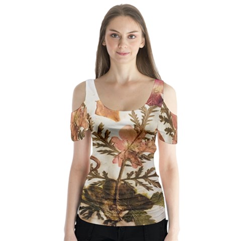 Holy Land Flowers 4 Butterfly Sleeve Cutout Tee  by DeneWestUK