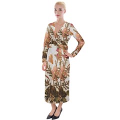 Holy Land Flowers 4 Velvet Maxi Wrap Dress