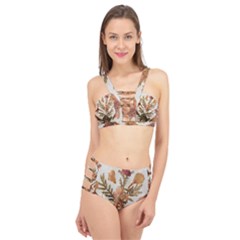 Holy Land Flowers 4 Cage Up Bikini Set