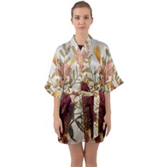 Holy Land Flowers 5 Quarter Sleeve Kimono Robe