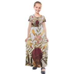 Holy Land Flowers 5 Kids  Short Sleeve Maxi Dress