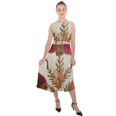 Holy Land Flowers 6 Midi Tie-back Chiffon Dress