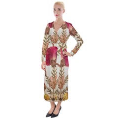 Holy Land Flowers 6 Velvet Maxi Wrap Dress