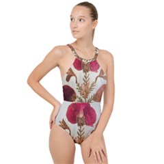 Holy Land Flowers 6 High Neck One Piece Swimsuit